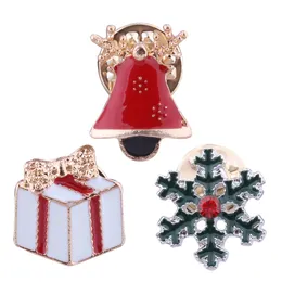 Snowflake Bell Present Box Brosches Christmas Series PIN