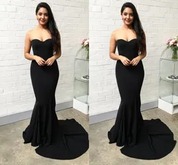 Cheap Black Simple Prom Long 2019 Sweetheart Floor Length Formal Gowns Dresses Evening Vestido De Novia