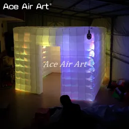 New Design Outdoor Inflatable Photo Booth Inflatable Led Cube Tent Silvery Cubic For Wedding Made In China