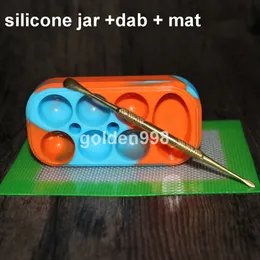 Boxar Silikon Oljekoncentratbehållare för icke-klibbig Mini Bho Extract Pad Silicon DAB vaxbehållare Gummi Slickburk