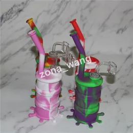 wholesale silicone barrel rigs free shipping OEM available silicone drum oil rig for dry herb silicone oil rigs with real quartz nails