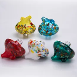 Renkli Cam Carb Cap 35mm OD Sigara Aksesuarları Kuvars Banger Çivi Su Boruları için delikli Dabber Cam Bongs Dab Petrol Kuyuları