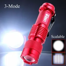 XPE Q5 LED 7W Mini latarka Wodoodporna regulowana ostrość Tactical Zoom Spotlinga Latarnia Lampa Toch AA Bateria Camping Hiking Light