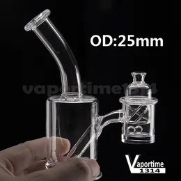 Quartz Hookhas 25mm Banger Water Pipe Flat Top & Cyclone Riptide Carb Cap Terp Pearl Bead Dab Oil Rigs Glass Bong 708