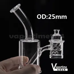 Quartz hotéis 25mm banger tubulação de água plana top cyclone riptide carb tampão terp pérola pérola petróleo plataformas de vidro bong 708