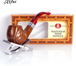 Ruili Creative Maple Leaf Gravering Hartsrör, Imitation Solid Träbelysning Plus Cigarett Rökning Tillbehör