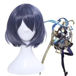 Japanskt spel SINoALICE Alice Short Blue Heat Resistant Cosplay Full Peruk för kvinnor