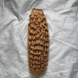 Brazylijski Dziewiczy Hair Honey Blonde 10 "-26" Brazylijska Water Wave 100g / PCS Ludzkie Włosiane Wiązki Double Wątek Remy Włosy Wiązki Wiązki