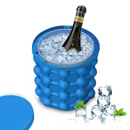 Hot Sale Ice Cube Maker Genie Det revolutionerande utrymme som sparar Genie ICLE Ice Genie Köksredskap Silikon Ice Buckets DHL Gratis