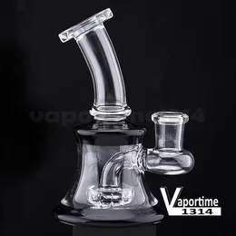 5,7 "Hookahs glas bangerhängare + gratis glasskålvattenrör 14.5mm Höjdspik DAB Oljeplattformar Bongs Recycler Fog 033