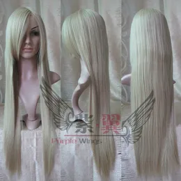 Nowy Długi Platinum-Blond Cosplay Party Wig 80cm
