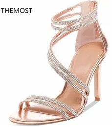 2018 High-heeled sandals The Roman style Water drill design Mature sexy summer sandals lady fashion party shies