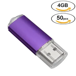 Bulk 50pcs Flash Pen Drive Rechteck 4GB USB-Sticks High Speed ​​4GB Memory Stick für PC Laptop Tablet Daumen Speicher Multicolors