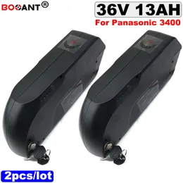 2PCS / LOT 36V 13AH E-BICE LITHIUM BATTERI FÖR BAFANG BBSHD 350W 500W 800W Motor Electric Bike Batteri 36V med strömbrytare USB