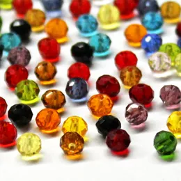 4mm 6mm Tschechische Spacer Kristall Glas Perlen Für Schmuck Machen Facettierte Farbe Klar Diy Perlen Lose Großhandel