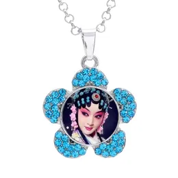 dye sublimation button necklace pendant for women flower zircon shape for hot transfer printing blank gifts