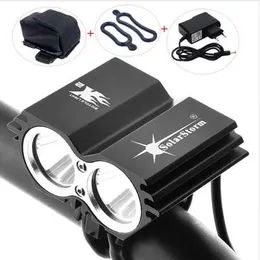 SolarStorm Ciclismo Bicicleta Bicicleta Frente Luz 5000 Lumen 2x XM-L U2 LED Lanternas Lâmpadas para Bike + Battery Pack + Carregador