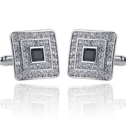 Mężczyźni Czarny Crystal Cufflink Wysokiej Jakości Prawnik Pana młodego Wedding Cufflinks dla męskich Koszula Mankiety Linki Boże Narodzenie Biżuteria Sprzedaż 10 par