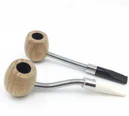 The new pipe can be bent straight small log wood portable 140mm metal pipe smoking
