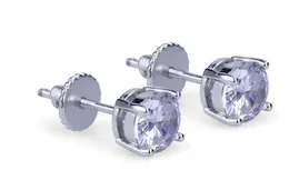 1.10 CT. Round Brilliant Cut Lad Diamond Stud Earrings 14K Gold-White