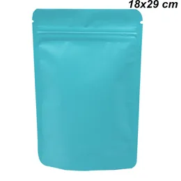 18x29 cm Blu Stand Up Richiudibile Foglio di Alluminio Puro Confezione Sacchetti Foglio Opaco Riutilizzabile Mylar Cerniera Custodia per Fagioli Frutta Secca