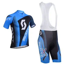 SCOTT Team Cycling Short Sleeves Trikot-Trägerhosen-Sets Quick-Dry Thin Strap Sommer-Fahrradkleidung 3D-Gel-Pad Sportwear neu U40245