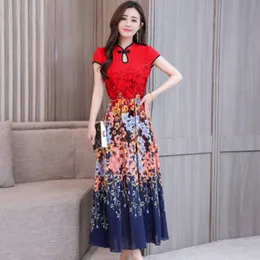 2018 sommar satin kvinnors ärmlös sexig qipao klänning kinesisk stil mandarin krage formell kort blomma cheongsam