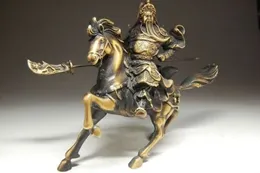 珍しい中国の青銅色の像Guan Gong Horse NR NN