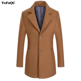 Yofaqc hot sale marm mens ulljacka varm överrock mäns ulljackor långärmad outwear casual höst vinter trench coat