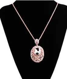 new style Korean version of female exaggerated crystal moon palace water drill short sweater chain dress necklace pendant