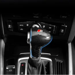 Console do carro de fibra carbono botão mudança engrenagem cabeça quadro capa guarnição adesivo para audi a4 a5 a6 a7 q5 q7 s6 s7 estilo do carro auto accessori225l