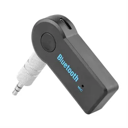 Universal 3.5mm Stereo Streaming A2DP Trådlös Bluetooth-bilmonteringssats AUX Audio Music Receiver Adapter Handsfree med Mic Snabbt fartyg