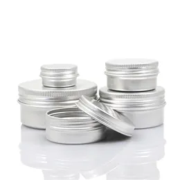 Empty Aluminum Cream Jar Tin Makeup Lip Balm Containers Screw Thread Nail Derocation Crafts Pot Bottle