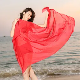 Spring Chiffon Scarf Women Pareo Beach Shawl Clothing Dress Large Solid Color Wrap Scarf Ladies 200*100CM