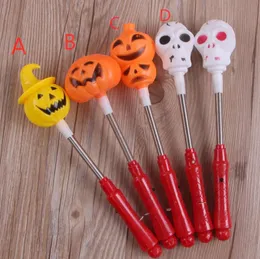 LED Pumpkin Shake Stick Halloween Flash Decor Light Up Ghost witch Magic Wands Glow Sticks Party Favor Prize fancy dress props SN791