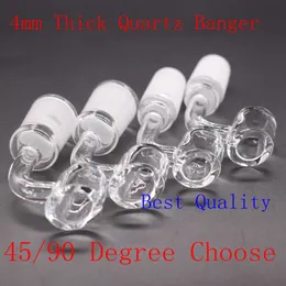 Monster Quartz Bowl Pure Crystal Domeless Banger Nail Hookahs 90 Degree 4mm Thick With 10/14/18mm Male Female Clear Joint BIG Dish