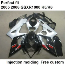 Литье под давлением обтекатели для Suzuki GSXR1000 2005 2006 черный белый мотоцикл обтекатель комплект GSXR1000 05 06 GU69