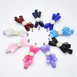 18pcs New hot sale , contracted fashion, children's thread ribbon double lace bowknot set auger clip FJ009