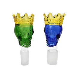 Crown Glass Bowl för Somking Glass Bong Tillbehör 14mm / 18mm Man Joint Glass Vattenrör Skål