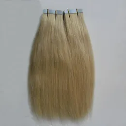 Klasa 8a Taśmy Hair Extensions Blond 40 sztuk Skóra Wątek Włosów Rozszerzenia Prosto Brak zapachu Niewidzialna Bezproblemowa Taśma Remy w rozszerzeniach