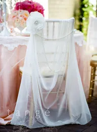 Şifon İnciler El Yapımı Çiçek Kristal Yeni Geliş Romantik Güzel Düğün Düğün Malzemeleri Sandalye Kanat Evens
