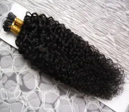 Mongolian Afro Kinky Curly Virgin Hair 100g Jag Tips Hair Extension Curly Fusion Hair Extensions 100s