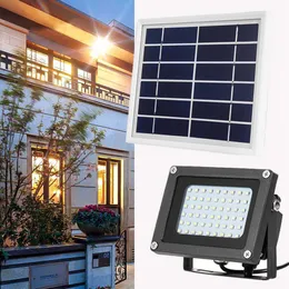 Edison 54leds 3W Solar Powered Floodlight Spotlight Utomhus Vattentät Säkerhet LED Flood Light Lampa för Home Garden Lawn Pool