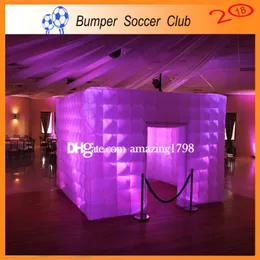 Free Shipping ! Free Pump ! Portable inflatable photo booth enclosure LED light inflatable photo cube tent booth for sale
