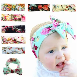 Bandas de cabeça de bowknot de bebê novas Bohemia Flores impressas na faixa de cabelo para crianças acessórios para crianças faixas de cabelo
