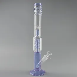 Sleek 15-Inch Straight Hookah Bong with Ice Pinch - Stylish Glass Water Pipe