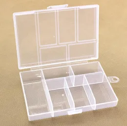 비어있는 6 칸막이 플라스틱 투명 저장 상자 보석 네일 아트 컨테이너 잡화 정리 무료 배송 SN1293