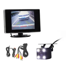 DIYKIT Wired 3,5 Zoll TFT LCD Auto Monitor Wasserdichte LED Farbe Nachtsicht Rückansicht Auto Kamera Parkplatz Zubehör System