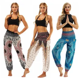 Pantaloni da yoga da donna larghi Plus Fours Lantern Sport Yoga Pantaloni stile etnico Pantaloni da ballo elastici Pantaloni da spiaggia a vita alta Drop Shipping