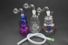 Wysokiej jakości szklana rura wodna Gruba nano Bubbler Rig Oil Heady Glass Dab Rigs Bongs Recykler Pyrex Ash Catcher Bongs z wąż i miski garnek